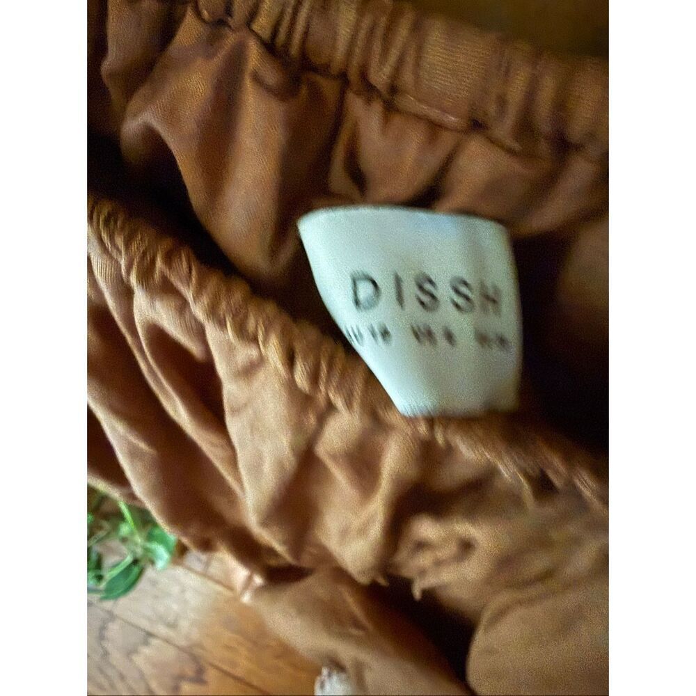 DISSH Brown Linen Cotton Maxi Skirt | Elastic Waist Drawstring | Size 6 - Picture 5 of 13